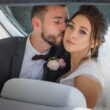 bride & groom travels in wedding car & limo service