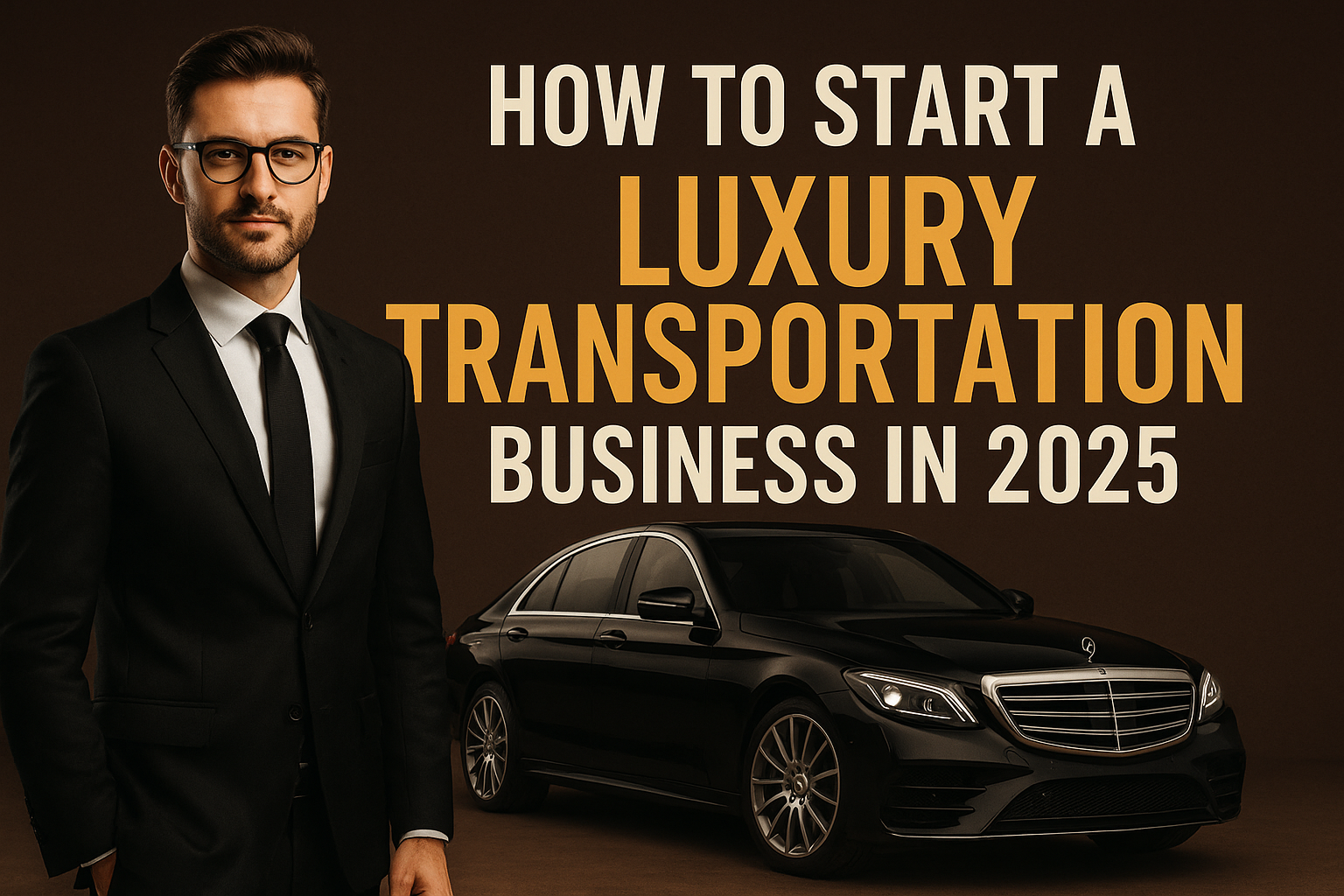 a chauffeur with luxury car representing the luxury transportation