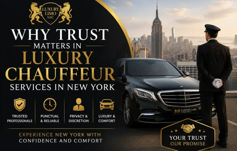 Luxury chauffeur service in New York with professional chauffeur and premium black sedan